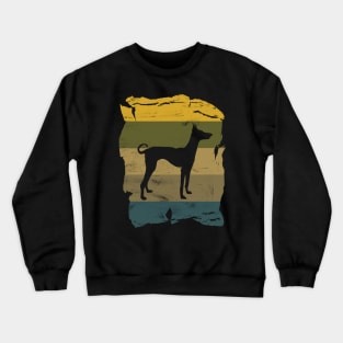 Ibizan Hound Distressed Vintage Retro Silhouette Crewneck Sweatshirt